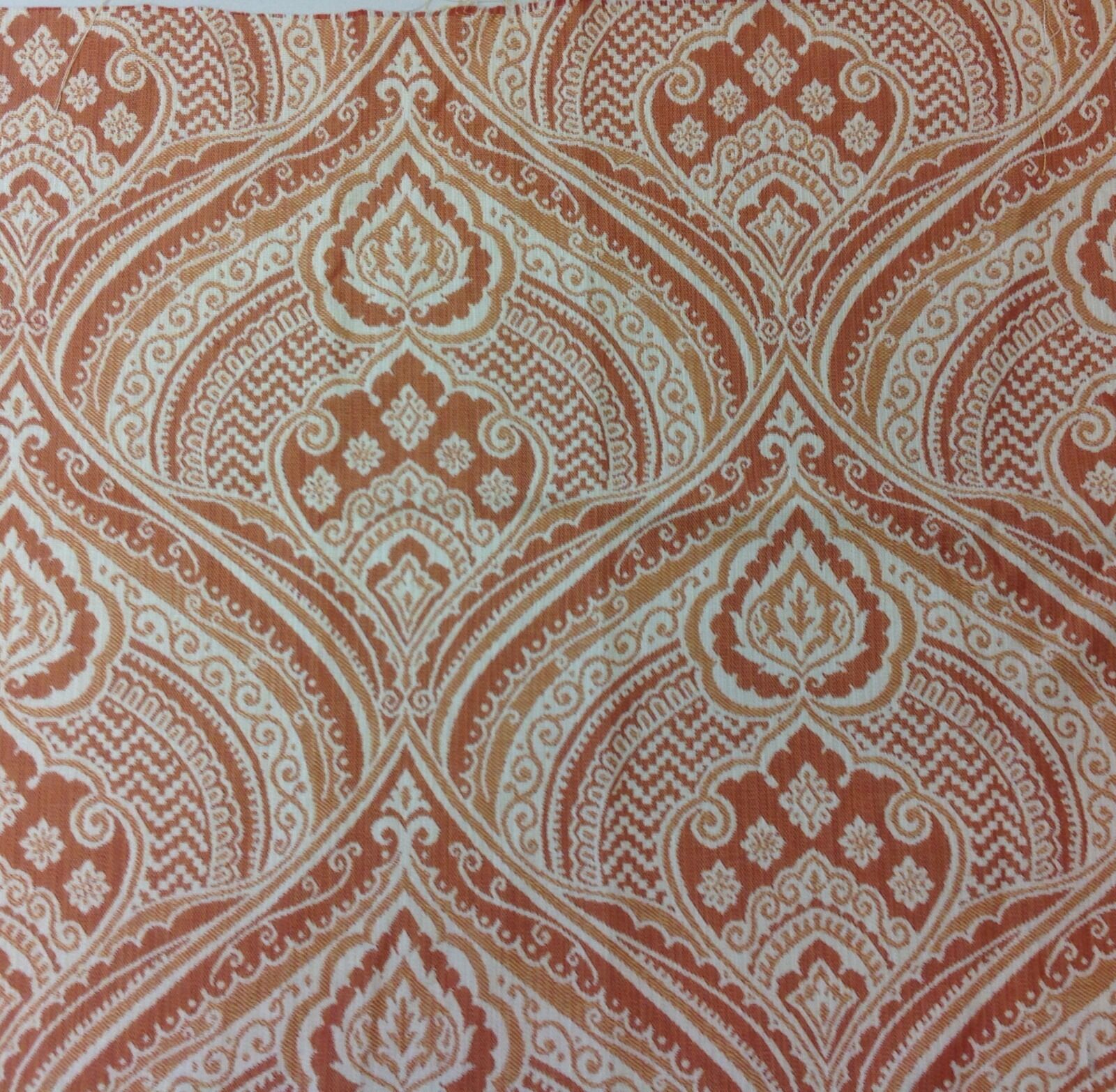 OUTDURA OUTDOOR ORANGE DAMASK UPHOLSTERY FABRIC- Sultan/Apricot BY THE YARD 8351