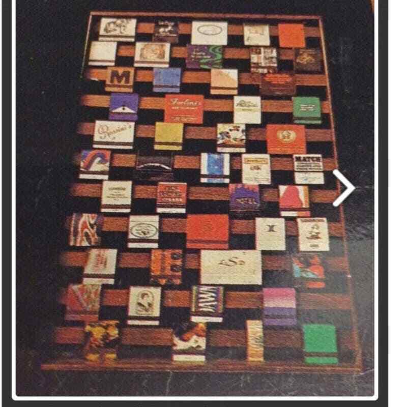 Vintage Matchbook Display Rack Galleria Holder Wood Slat Wall Mount  Unused NEW