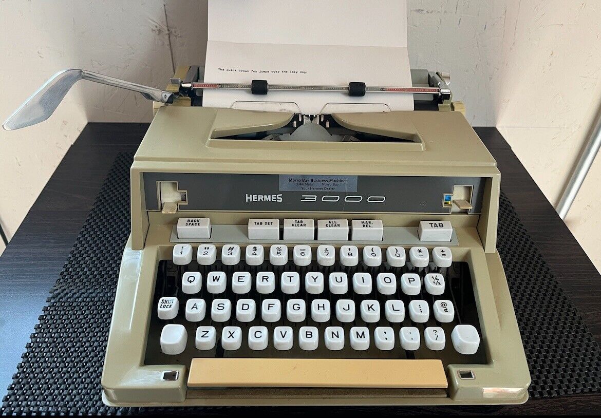 1972 Hermes 3000 Typewriter with Case
