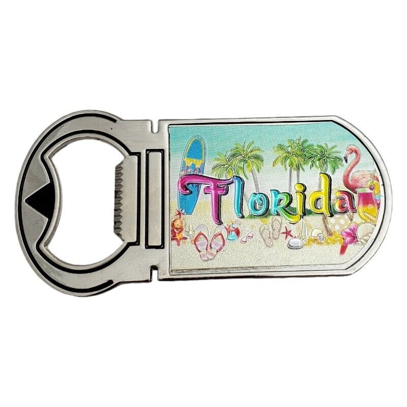 Florida Refrigerator Magnet Bottle Opener Travel Souvenir Tourist Gift Flamingo