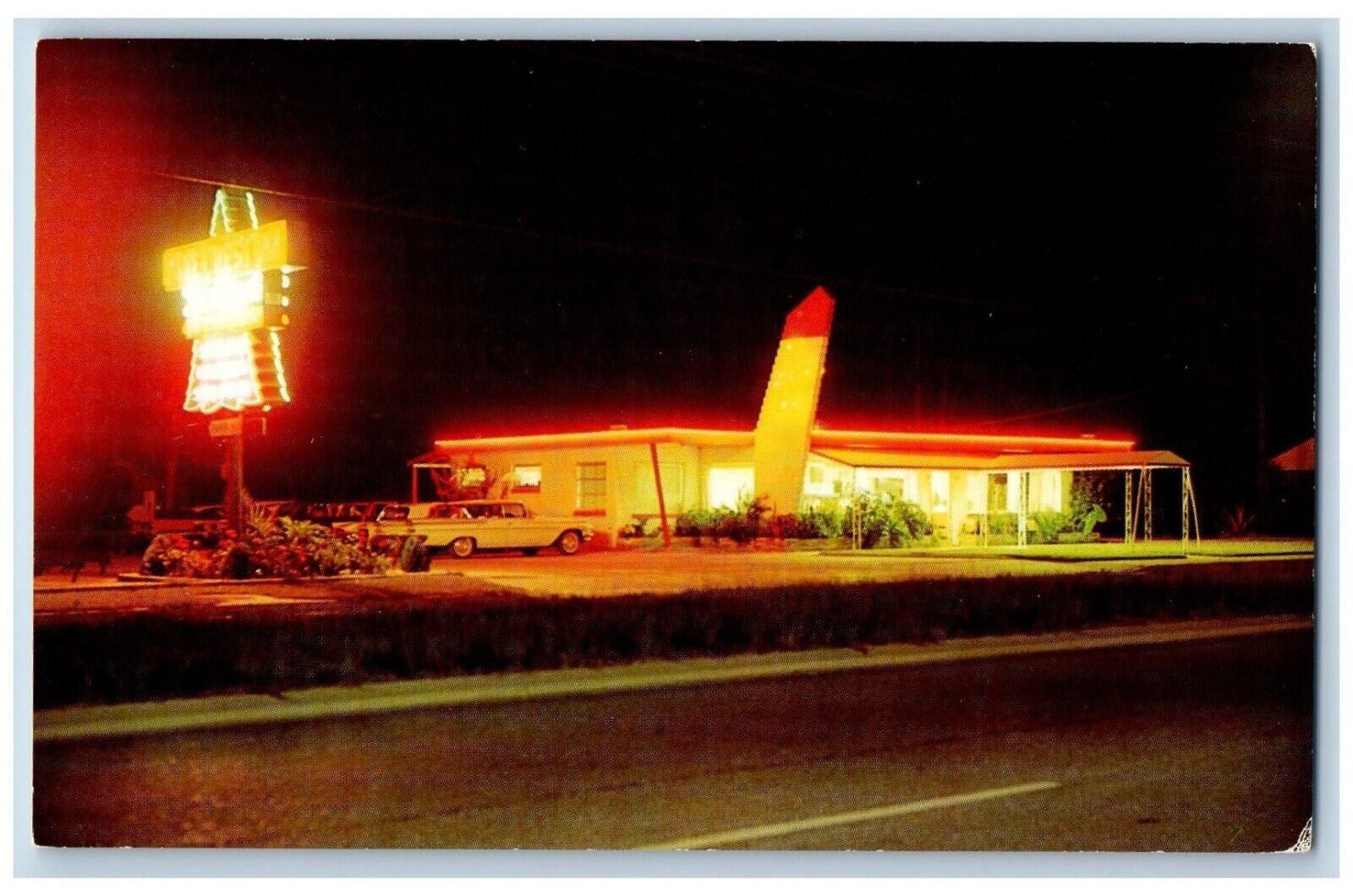 Sanford Florida FL Postcard Pinecrest Inn Highway South c1960 Vintage Antique