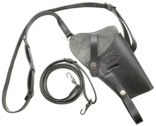 WWII US Army M7 Leather Shoulder Holster for Colt M 1911 45 acp Pistol Repro Blk