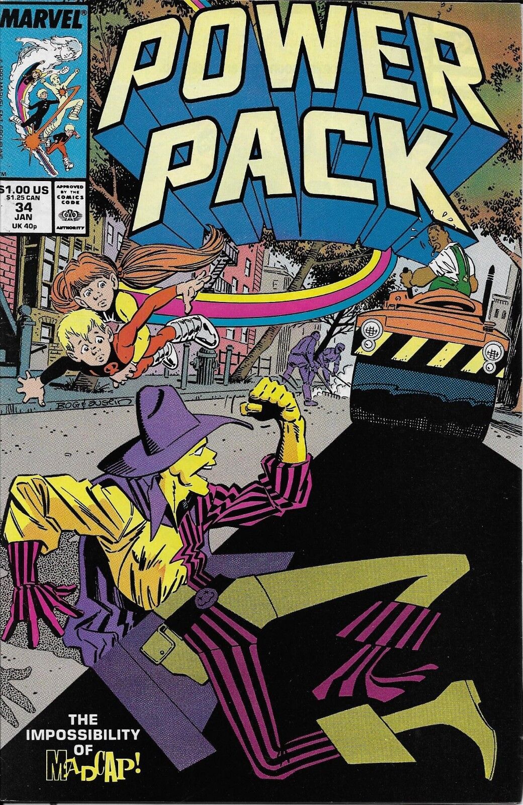 Power Pack Comic 34 Copper Age First Print 1986 Mackie Alexander Williams Marvel