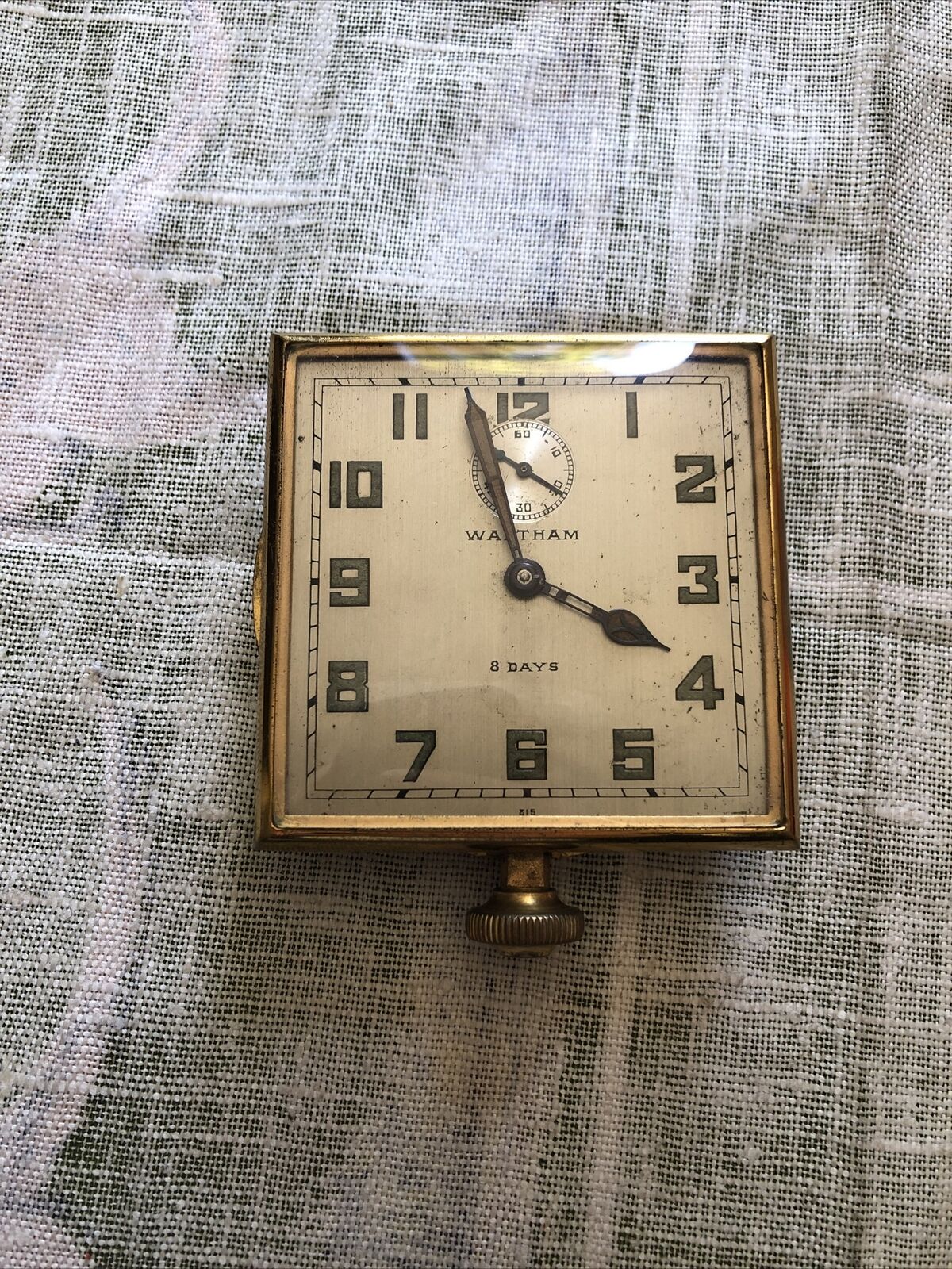 Antique Waltham 8 Days Gold Toned Pocket watch Travel Clock