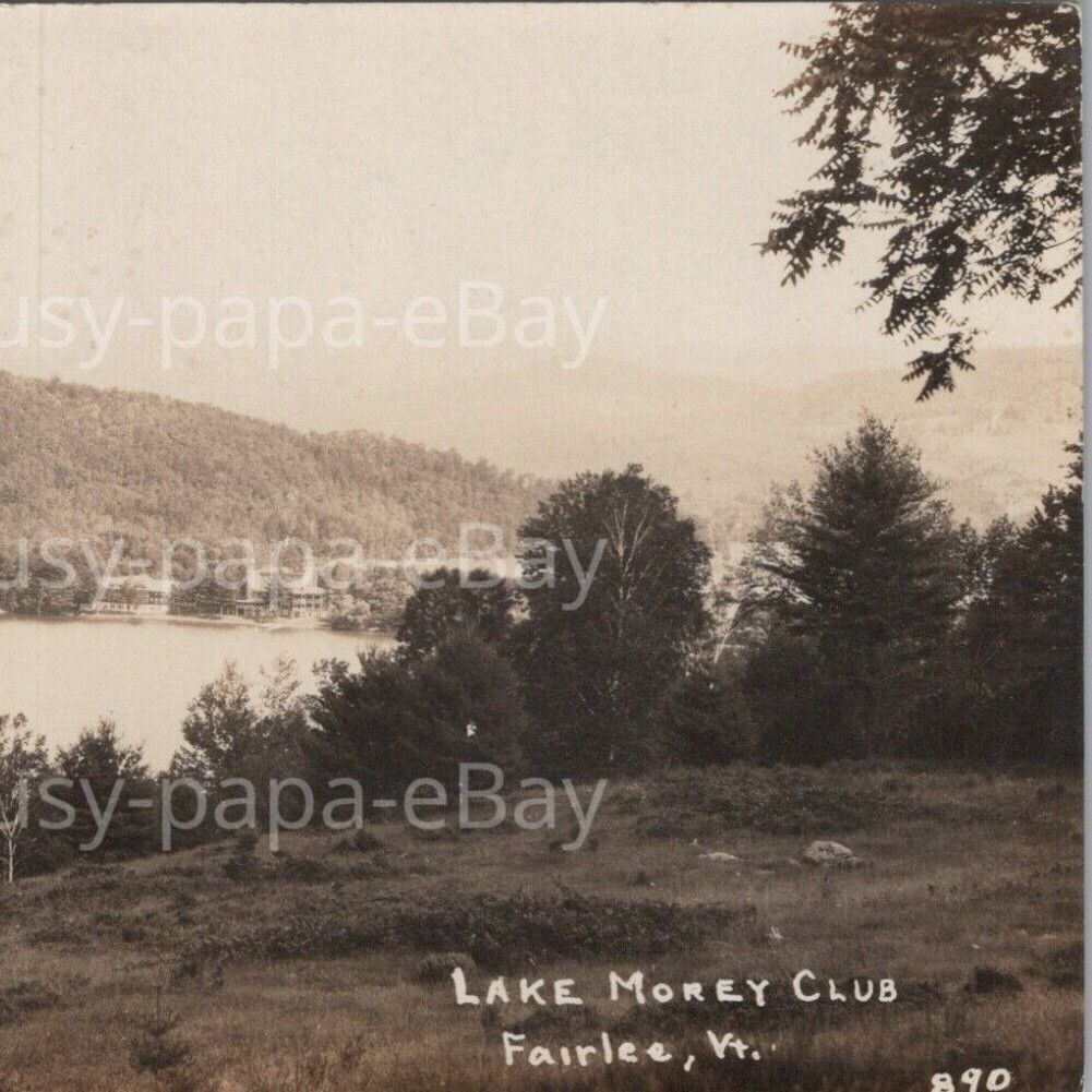 Vintage 1930 RPPC Lake Morey Club Fairlee Orange County Vermont VT Postcard