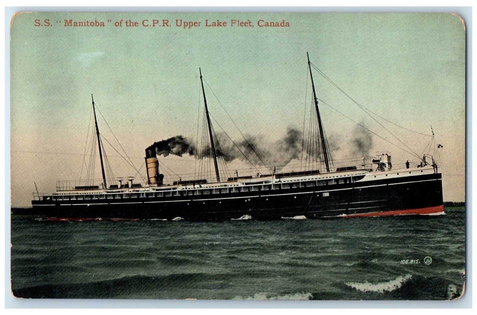 c1910s S.S. Manitoba Of The CPR Upper Lake Fleet Canada CA Unposted Sky Postcard