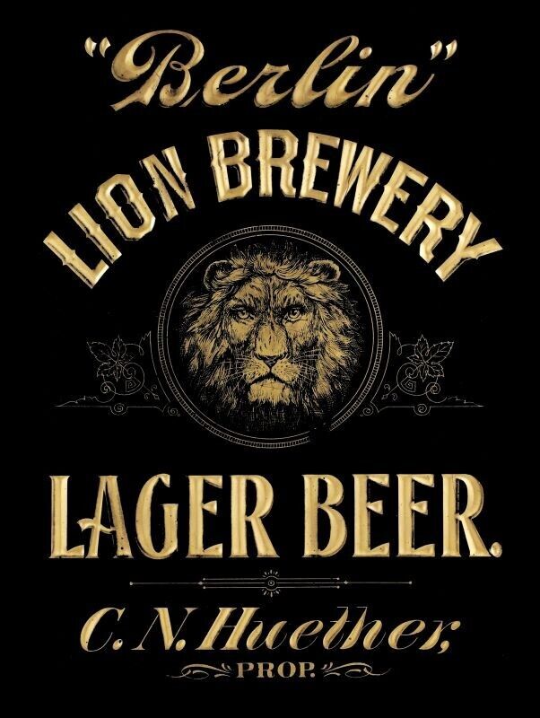 C.N. Huether Berlin Lion Lager Beer, Canada NEW METAL SIGN: 9x12\