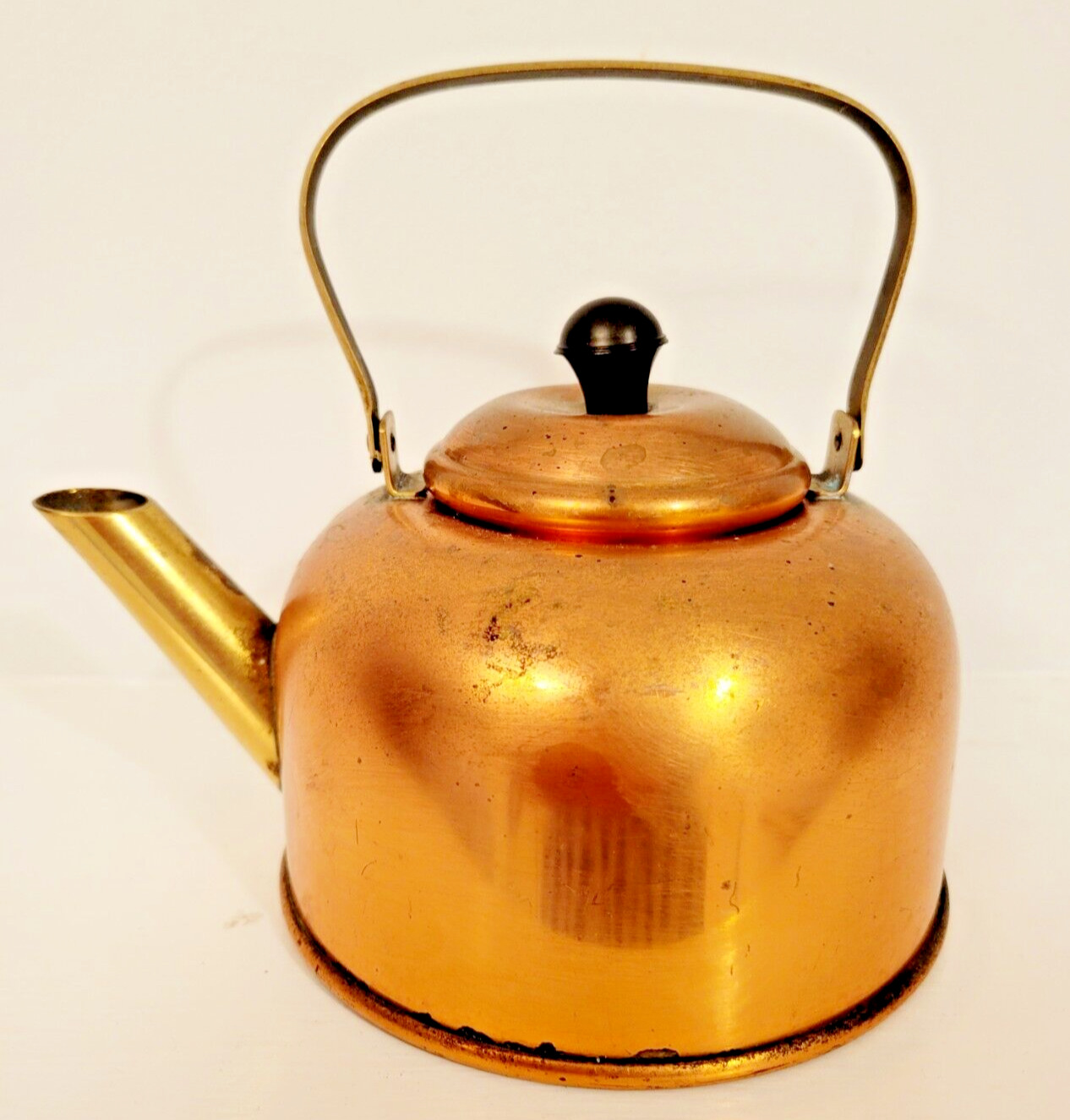 VTG Coppercraft Guild Copper Brass Tea Kettle Pot w/ Lid Taunton MASS USA Small