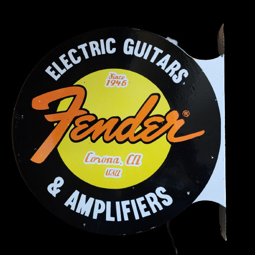 Porcelain Fender Enamel  Sign Size 18\