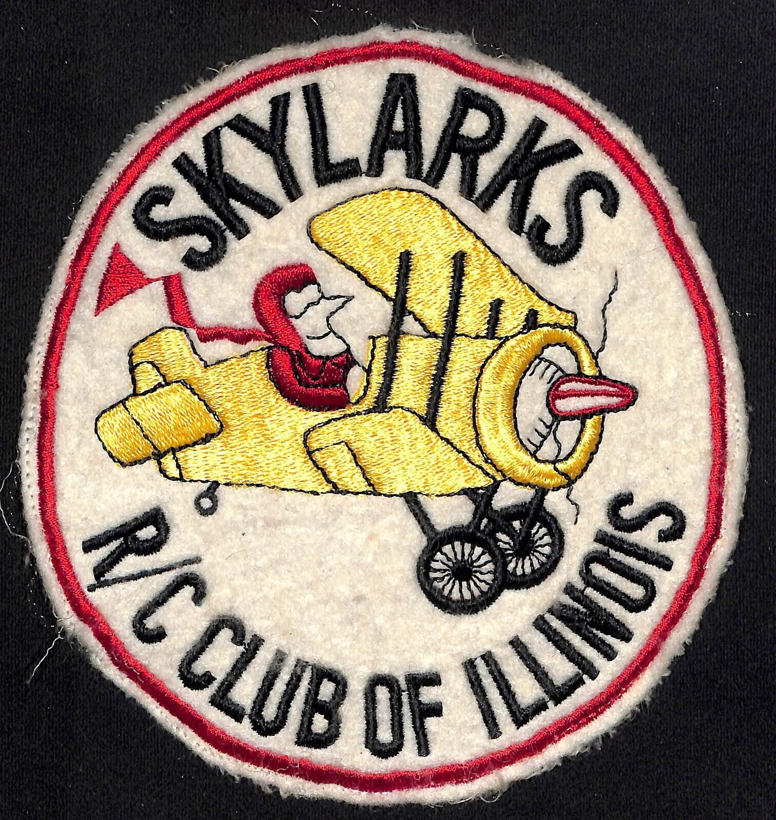 Skylarks R/C Club of Chicago c1950\'s-60\'s Large Soft Cotton Embroidered Patch