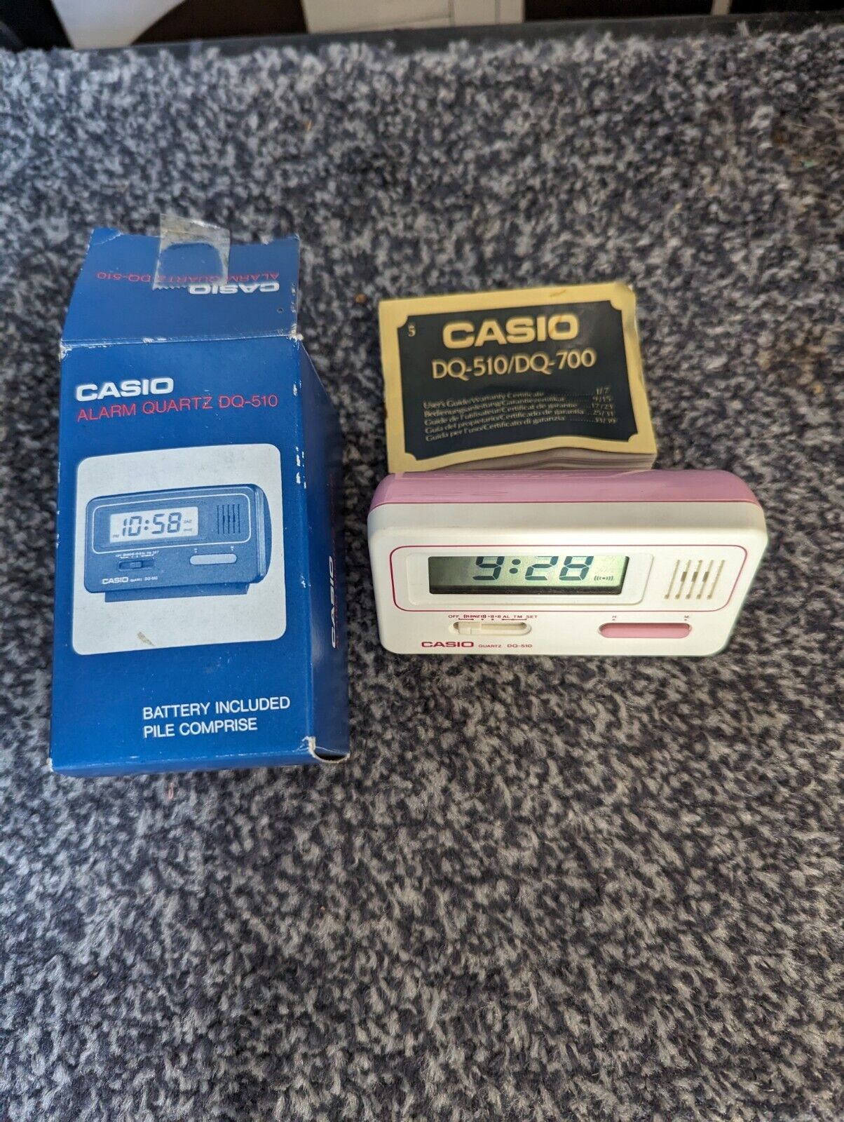 Vintage Casio DQ-510 Quartz Alarm Clock Boxed And Working 