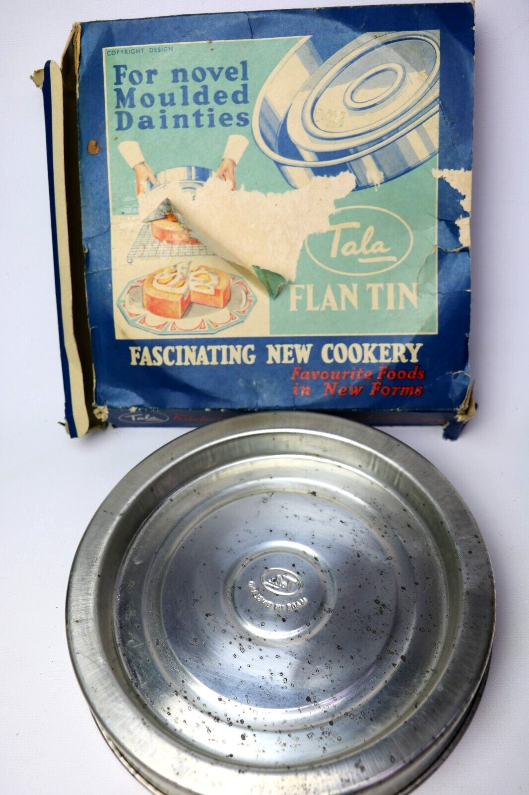 Vintage Tala Flan Tin 8.5 Inch with Original Box Made in England