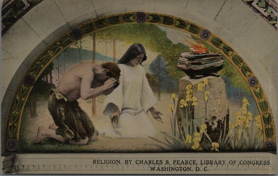 Vtg Religion Charles Pearce Congressional Library Washington DC Postcard C215