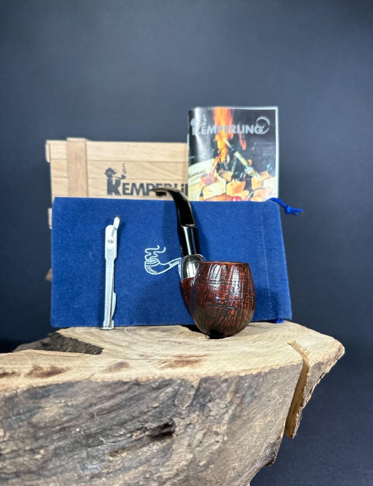 Kemperling Handmade Bent Apple Shaped Smoking Pipe With Box And Reamer