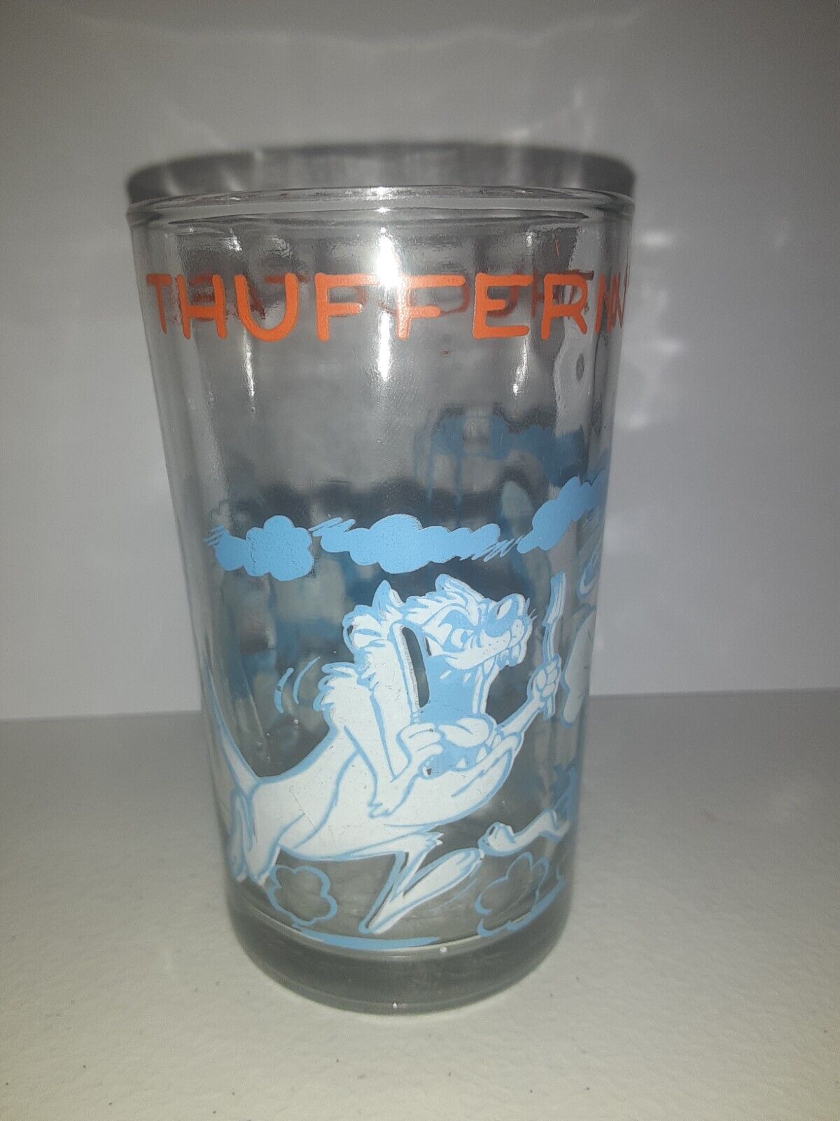 Vintage 1974 Warner Bros. Sylvester Juice 4” Glass Cup Thufferin Thuccotash 