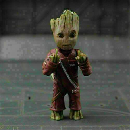 Baby Groot Key Chain Guardians of The Galaxy Vol 2 Alloy Keyring Figure Pendant