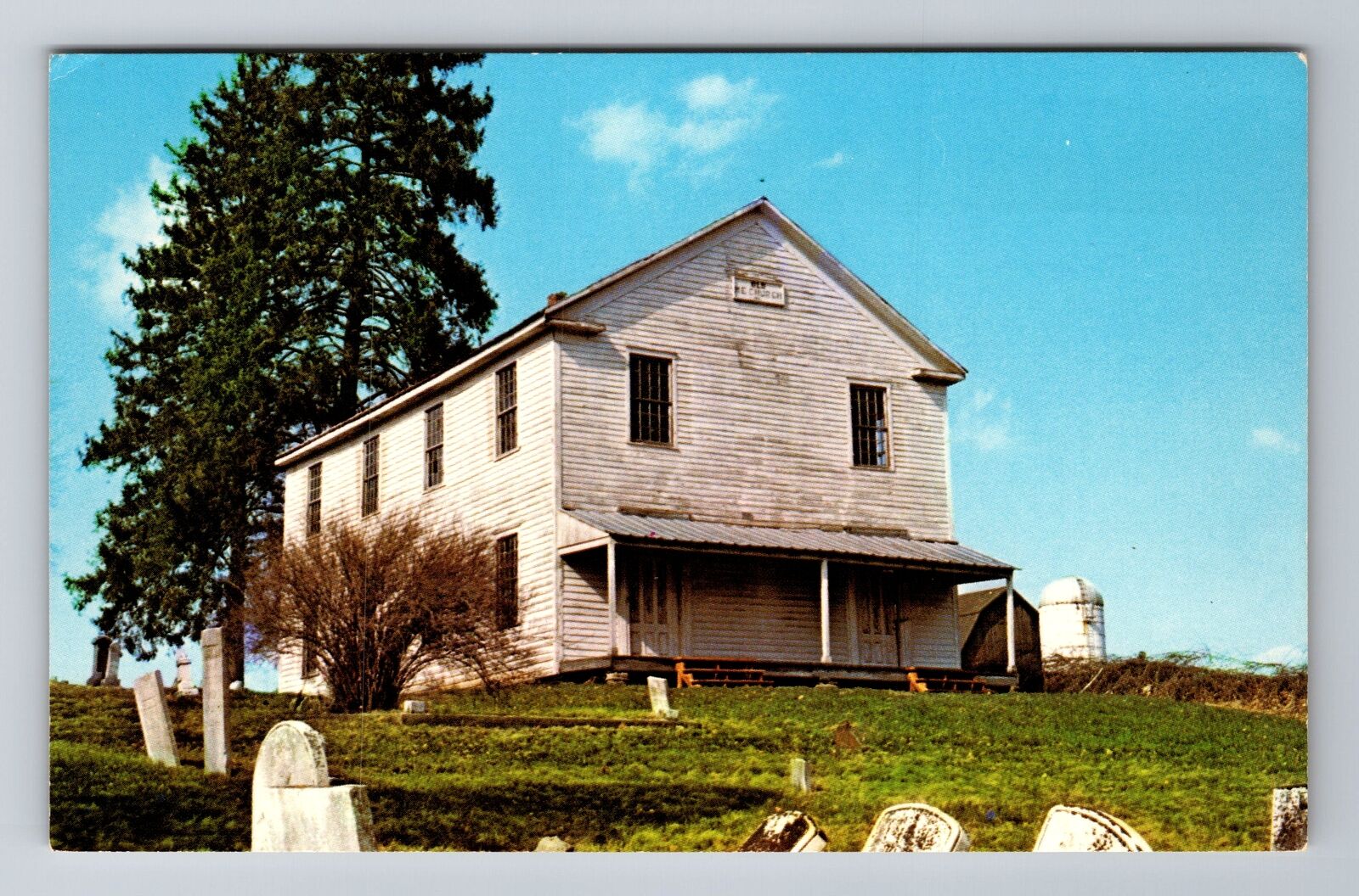 West Burlington PA-Pennsylvania, The Old Church, Religion, Vintage Postcard