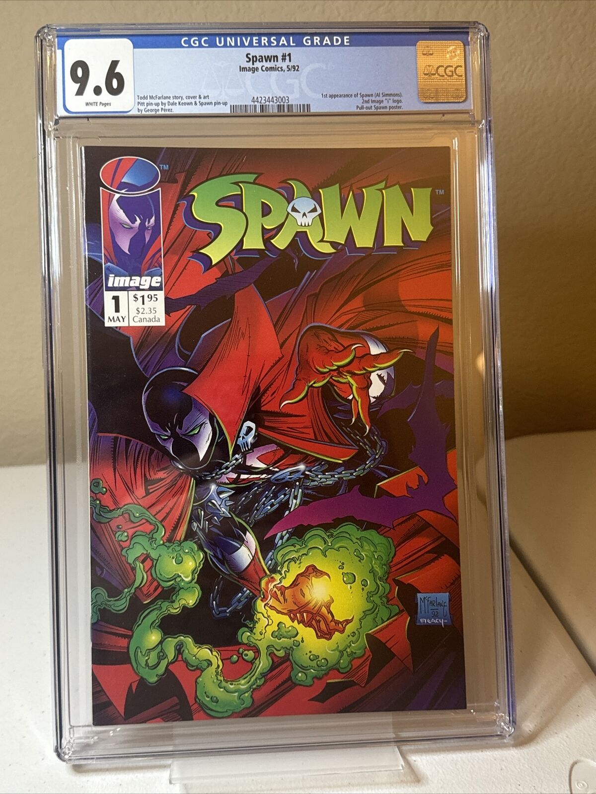 Spawn #1 CGC 9.6 White Pages 1st Appearance Al Simmons Todd McFarlane Image 1992