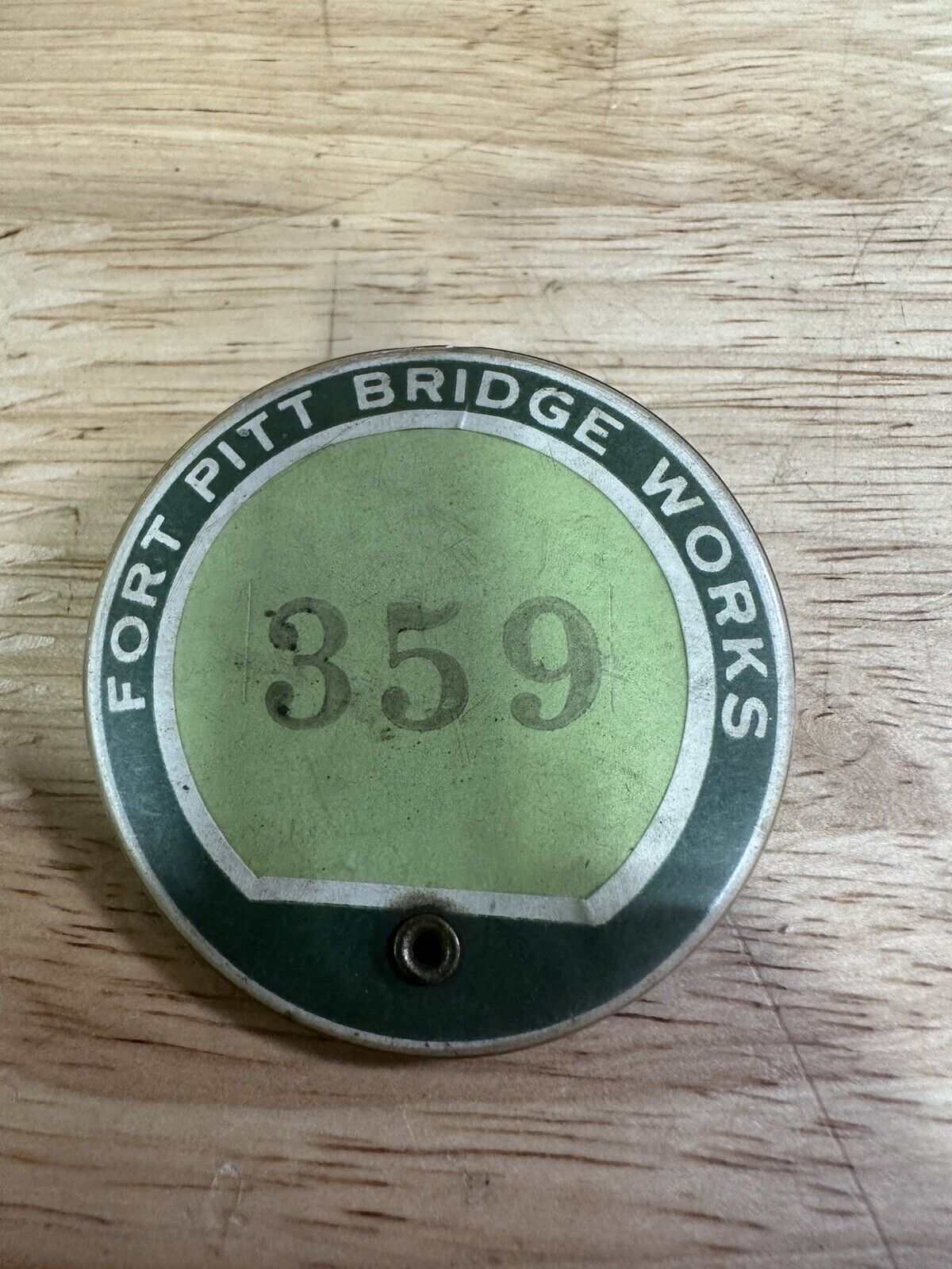 Antique Fort Pitt Bridge Works Employee Badge #359 Number Only