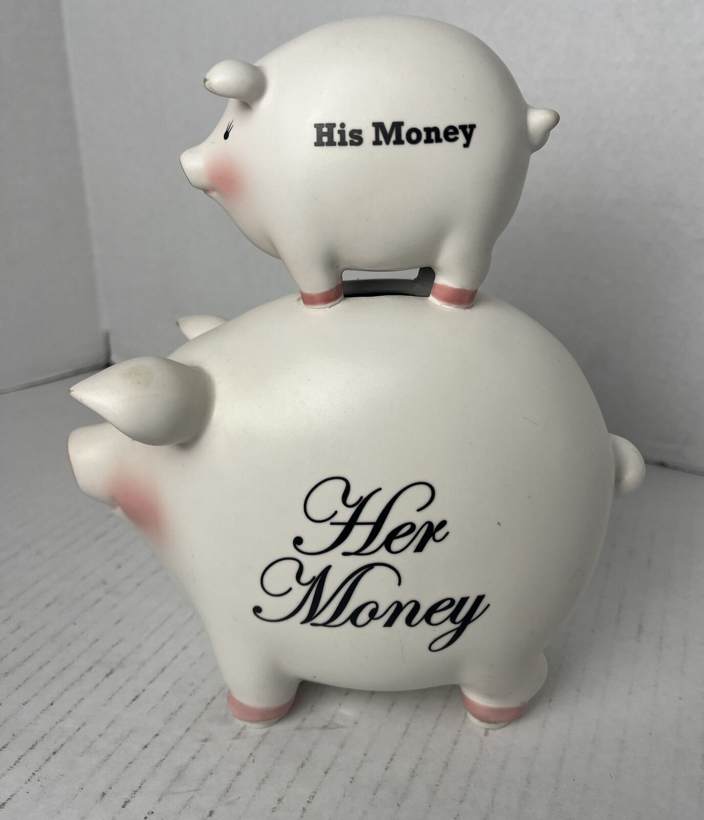 Ceramic “His Money  & Her Money  Piggy Bank”