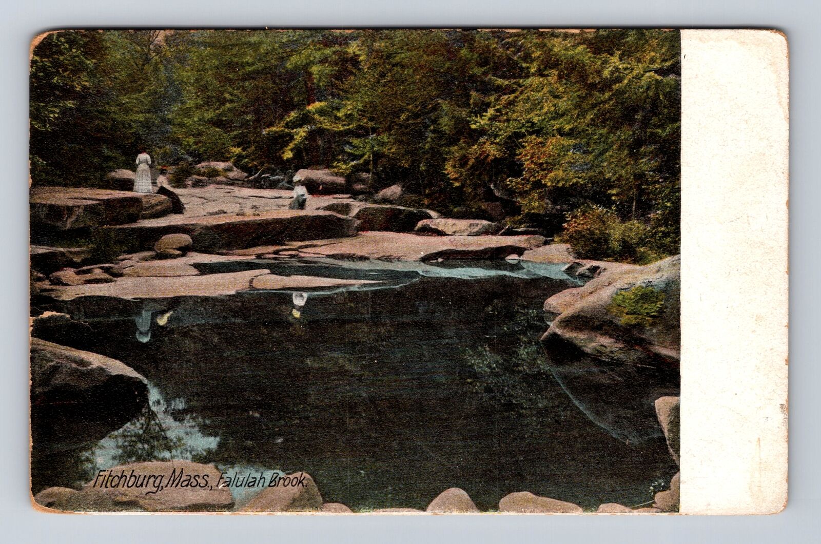 Fitchburg MA-Massachusetts, Falulah Brook, Antique Vintage c1910 Postcard