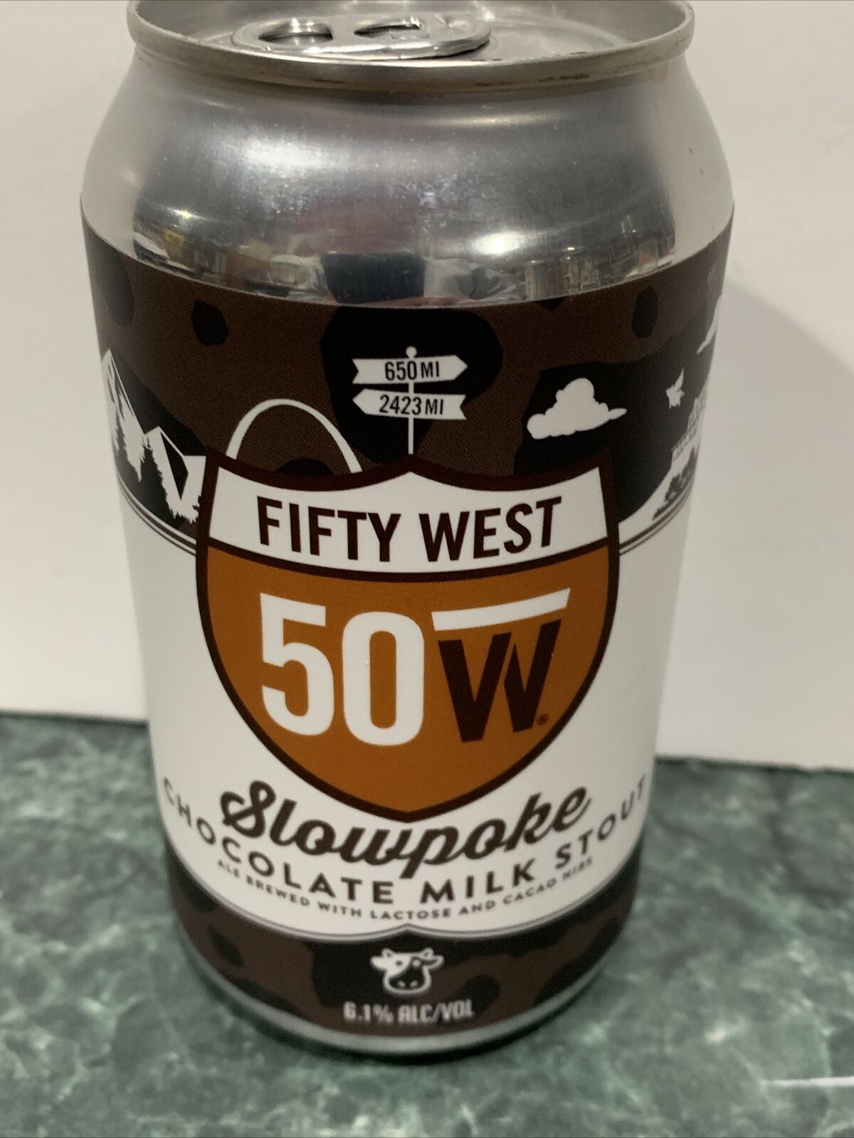 Fifty West Slowpoke Choc Milk Stout Craft Beer Can Micro Brew Empty