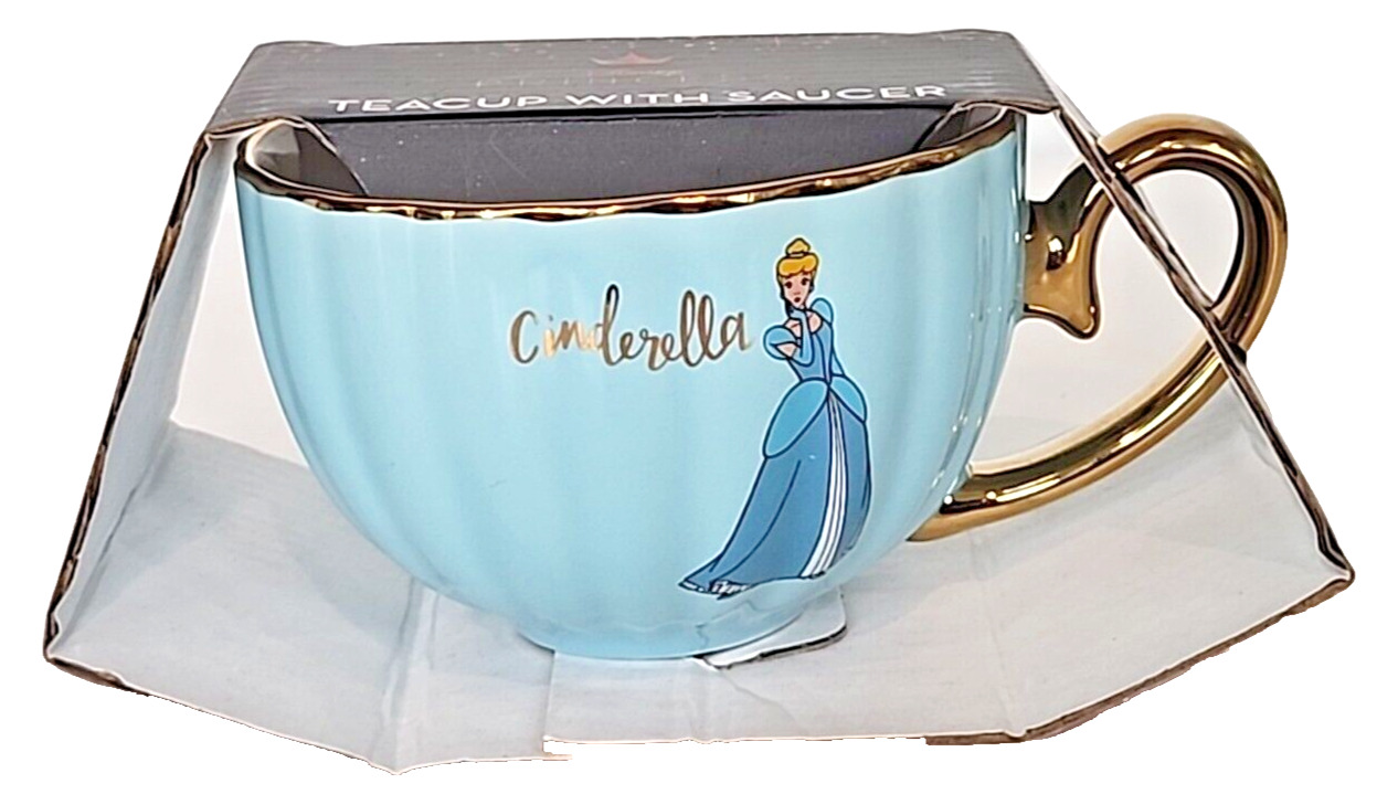 Disney Princess Cinderella Pastel Blue  & Gold Trim Teacup w/o Saucer
