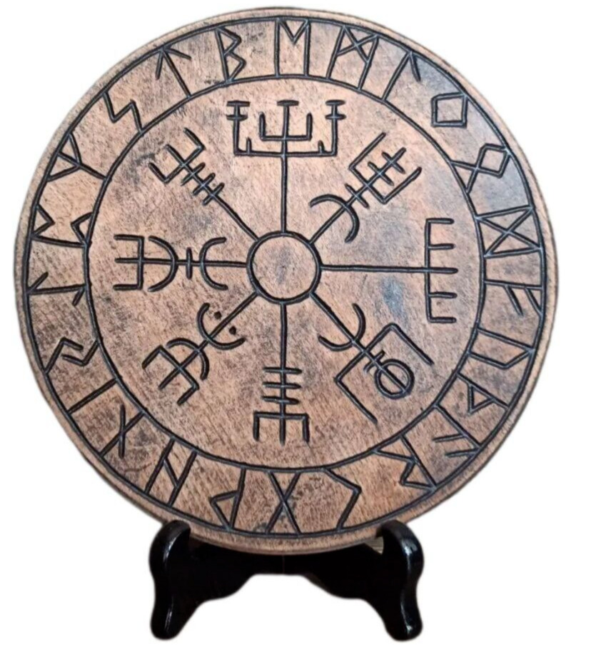 Vegvisir Viking compass Way finder Celtic Futhark Nordic Norse Rune stave Runic