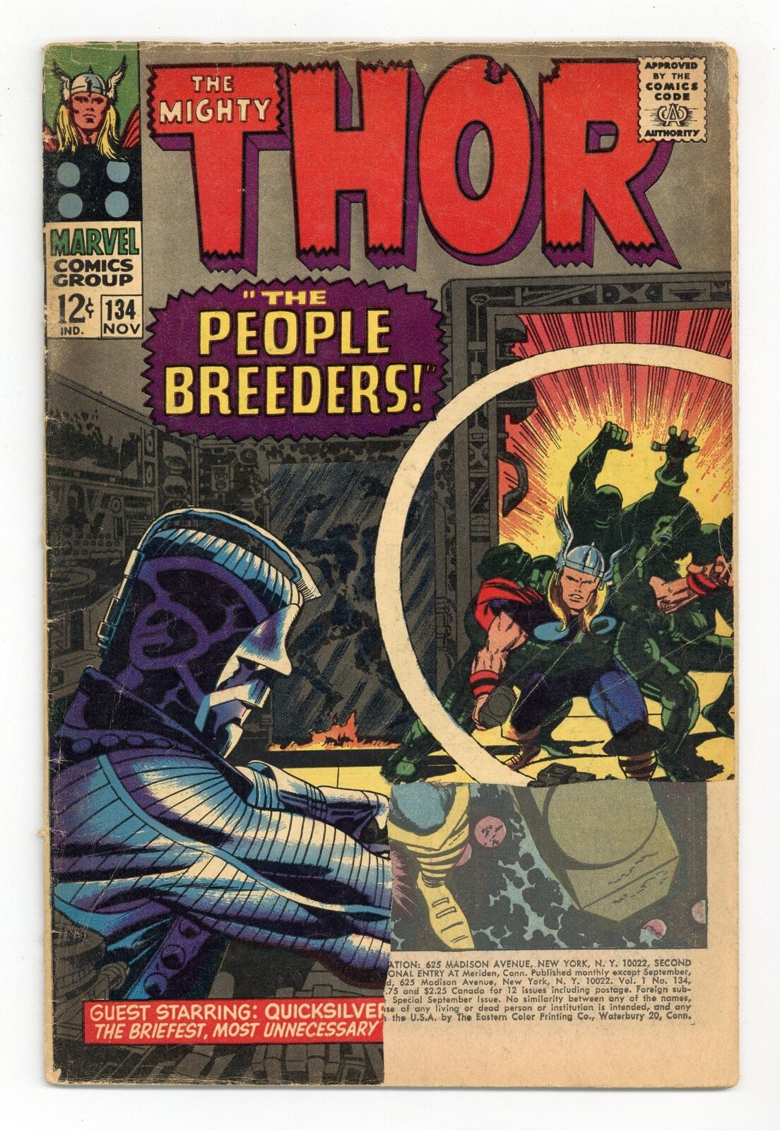 Thor #134 FR/GD 1.5 1966 1st app. High Evolutionary, Man-Beast