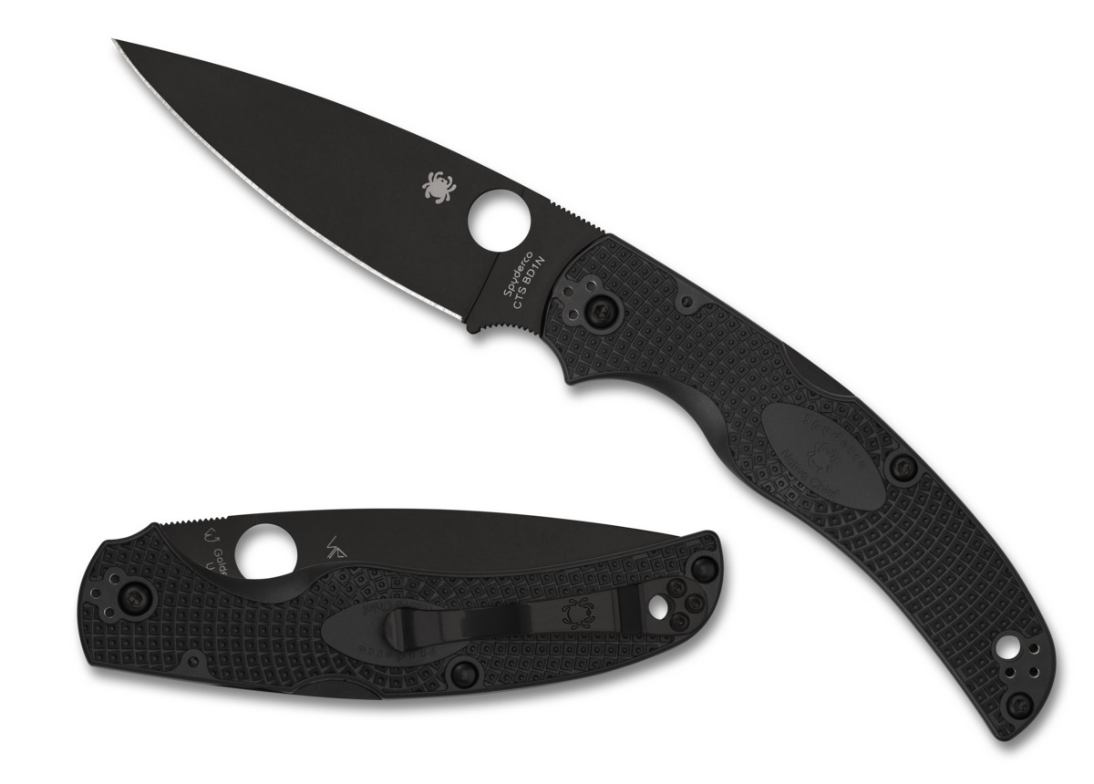 Spyderco Knives Native Chief Lightweight C244PBBK Black BD1N Steel Pocket Knife