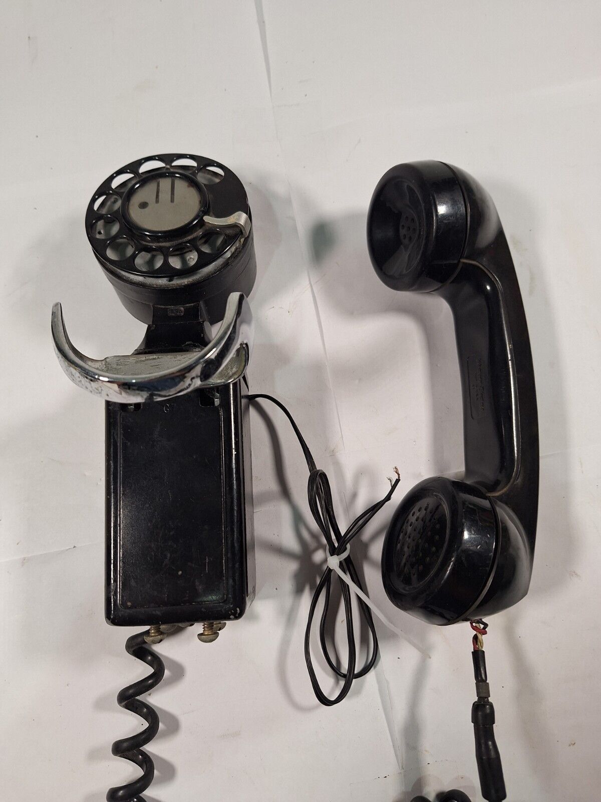 VINTAGE WESTERN ELECTRIC G1 43A SPACE SAVER BLACK ROTARY WALL PHONE