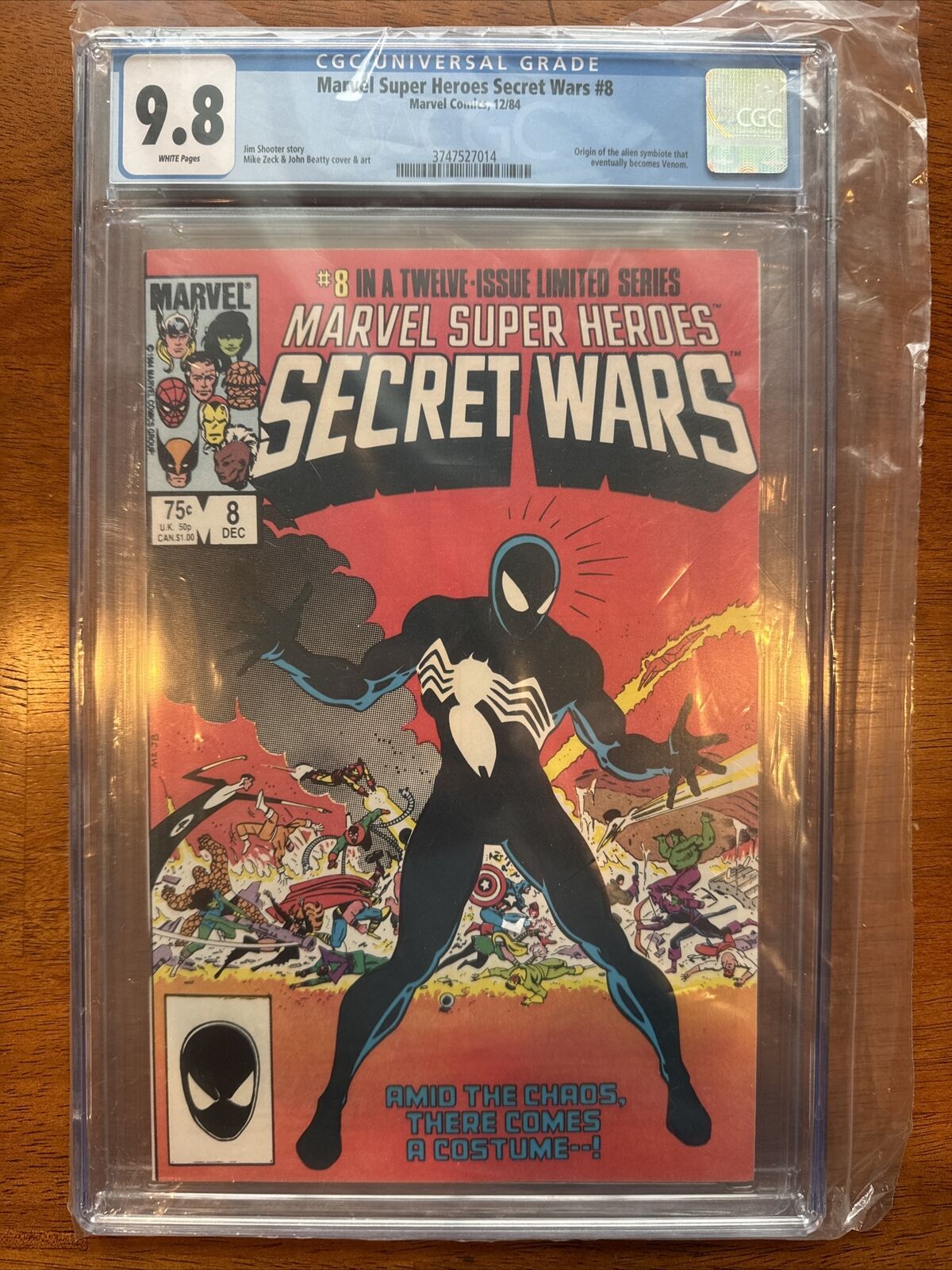 Secret Wars Limited Series #8, CGC 9.8, White Pages, 1st Printing Dec '84