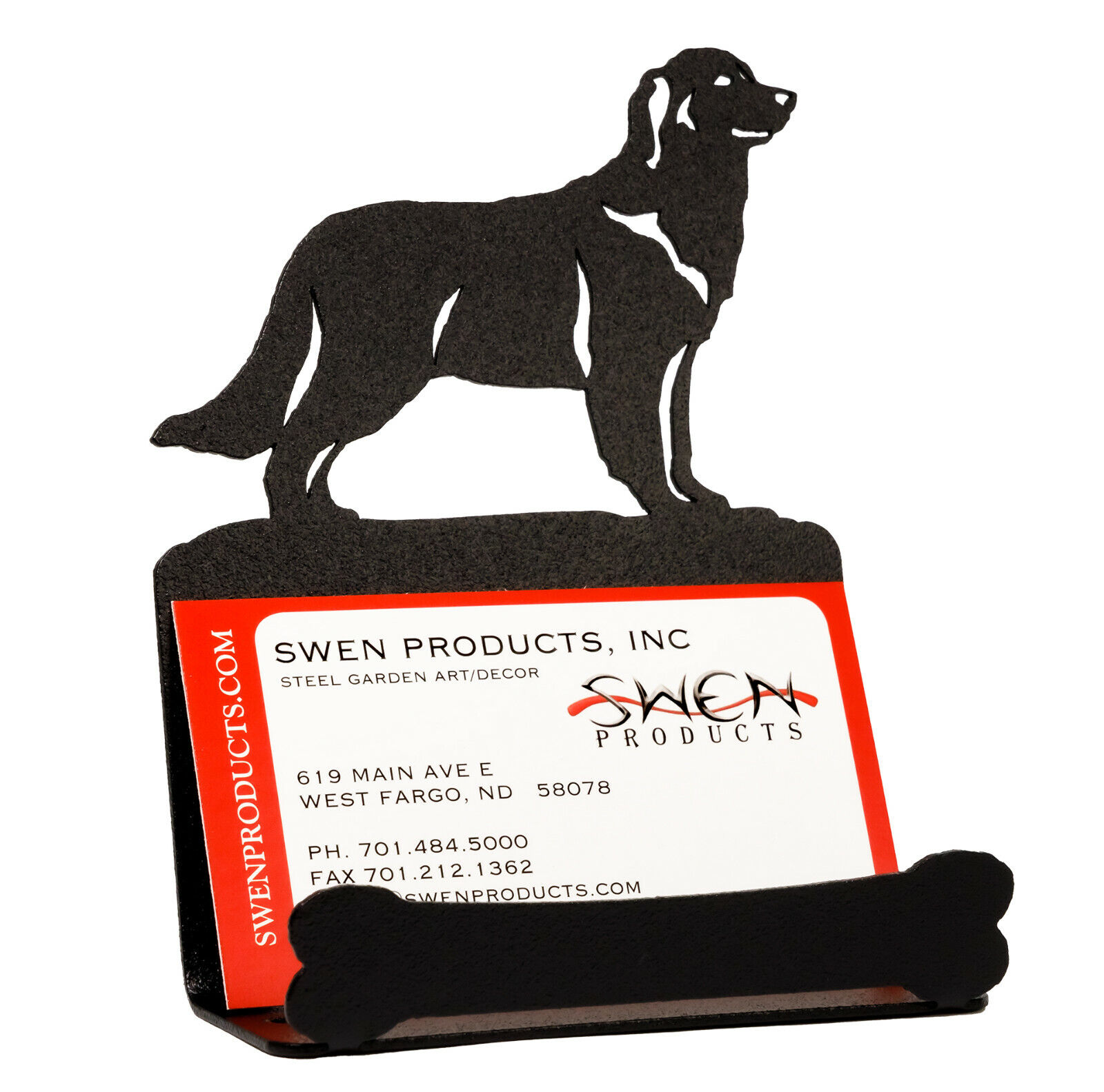 SWEN Products GOLDEN RETRIEVER Dog Black Metal Business Card Holder