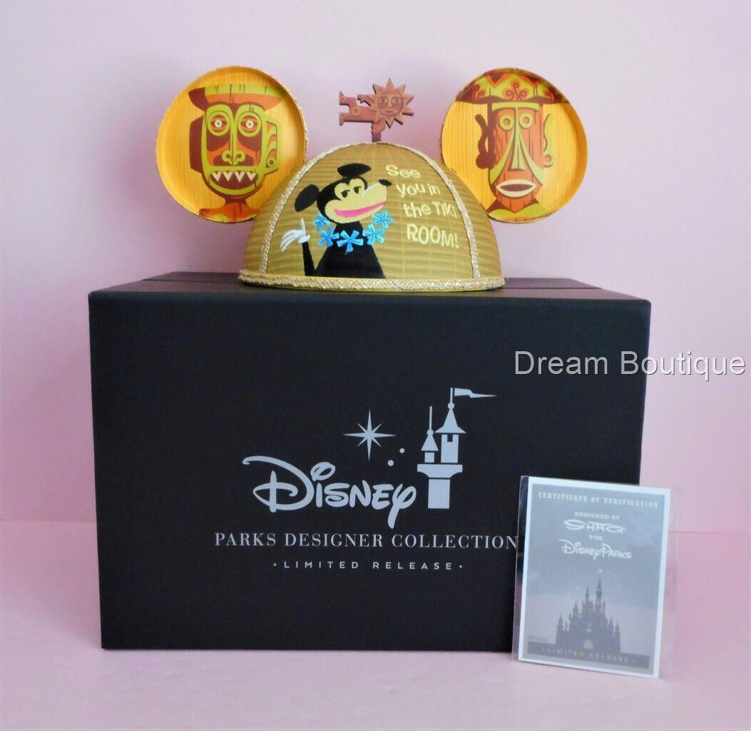 Disney Parks Designer Collection SHAG Enchanted Tiki Room Mickey Ear Hat New