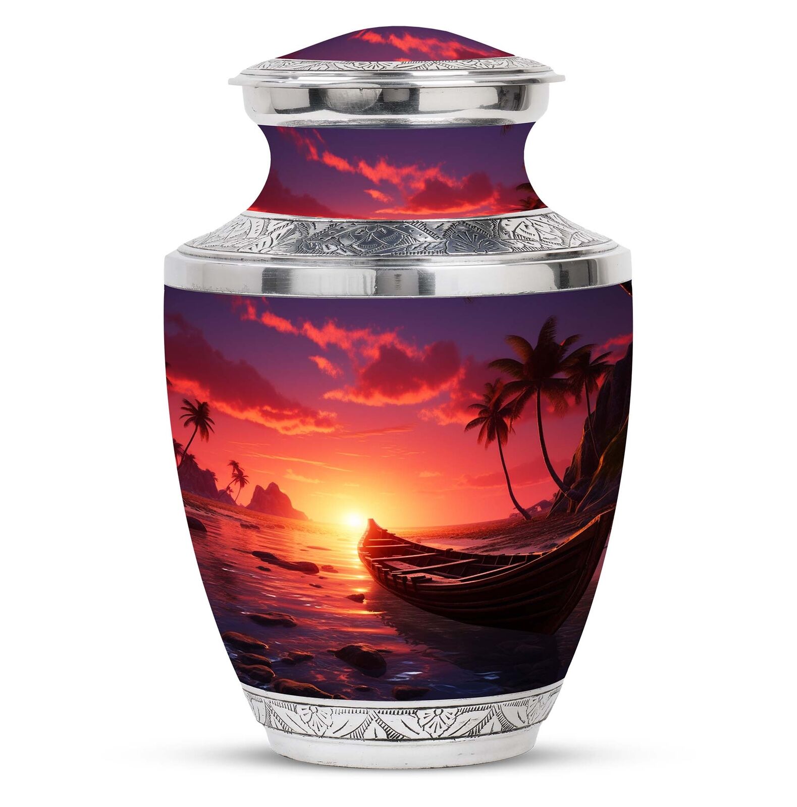 Twilight Glow on a Secluded Cove Large Urns For Human Remains Size 10 Inch
