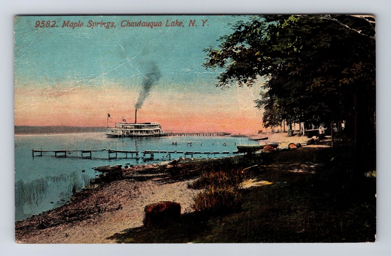 Chautauqua Lake NY-New York, Maple Springs, Antique, Vintage Souvenir Postcard