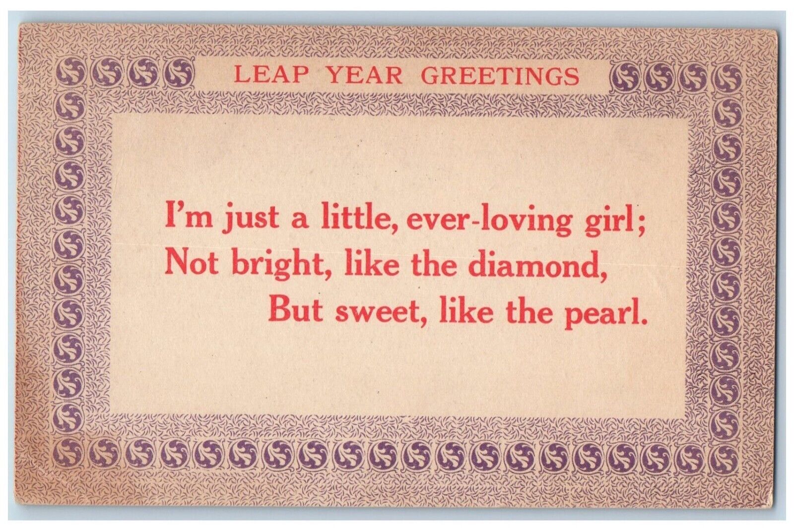 Winfield Kansas KS Postcard Leap Year Greetings Motto 1912 Posted Antique