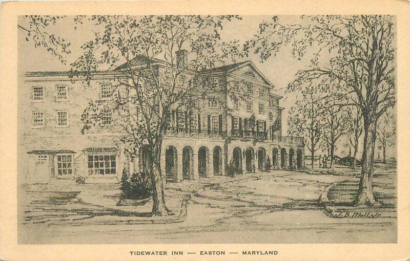 Artist impression 1930s Tidewater Inn Easton Maryland Moll Postcard 20-1863