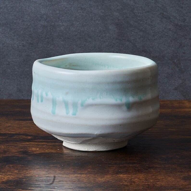 Mino Ware Deep Sea Design Matcha Bowl tea cup