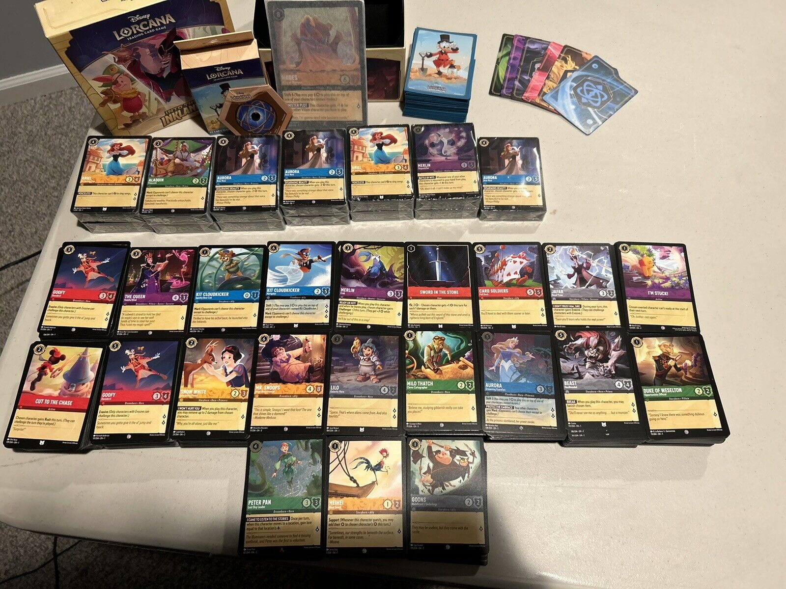 MASSIVE Disney Lorcana Bulk Lot Of about 2900 Cards. Cards from all 3 sets.