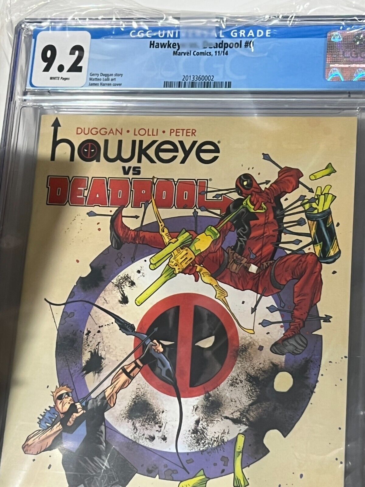 HAWKEYE VS DEADPOOL #0 CGC 9.2 Marvel Comics Spider-Gwen Thor/Jane Foster