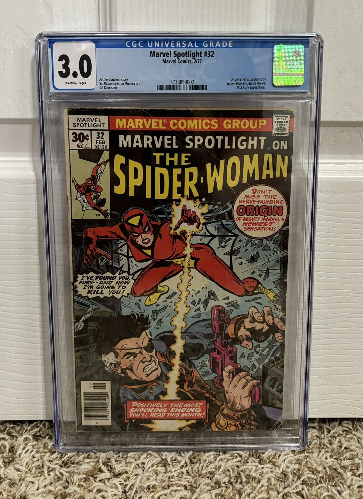 Marvel Spotlight #32 Spider-Woman 1st app Jessica Drew 1977 graded CGC 3.0 GD/VG