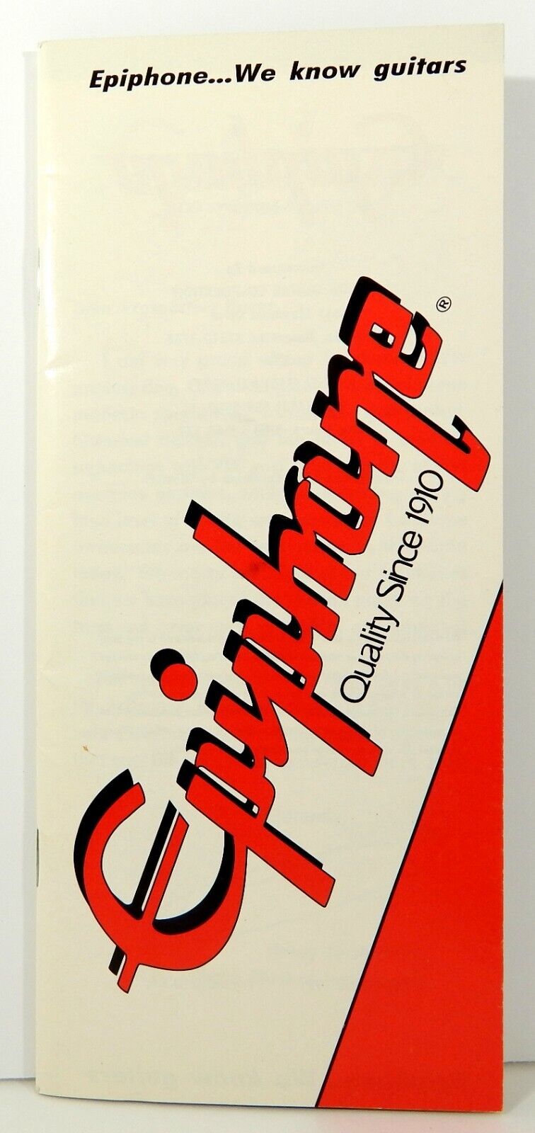 EPIPHONE GUITARS GIBSON Pocket Catalog Vtg 1991 64 Pgs Specs History Case Candy