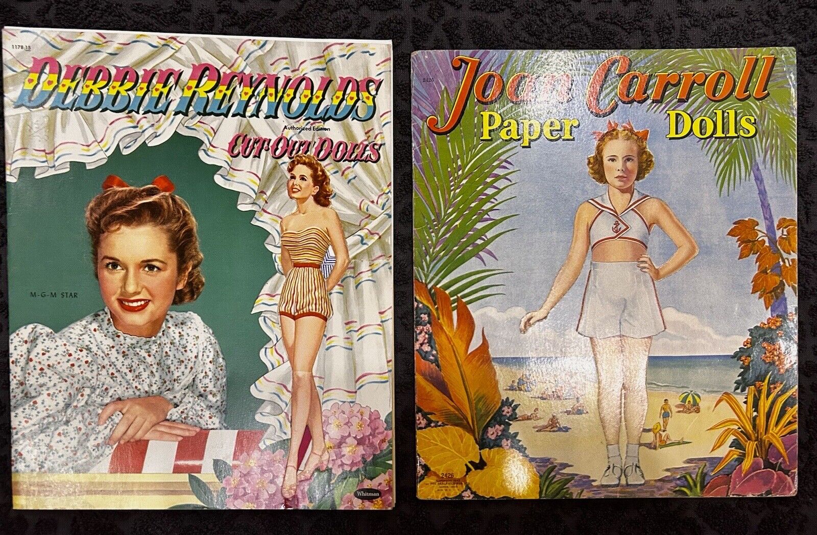 Paper Doll Vintage Joan Carroll (SAALFIEL) & Debbie Reynolds (Whitman) Lot of 2