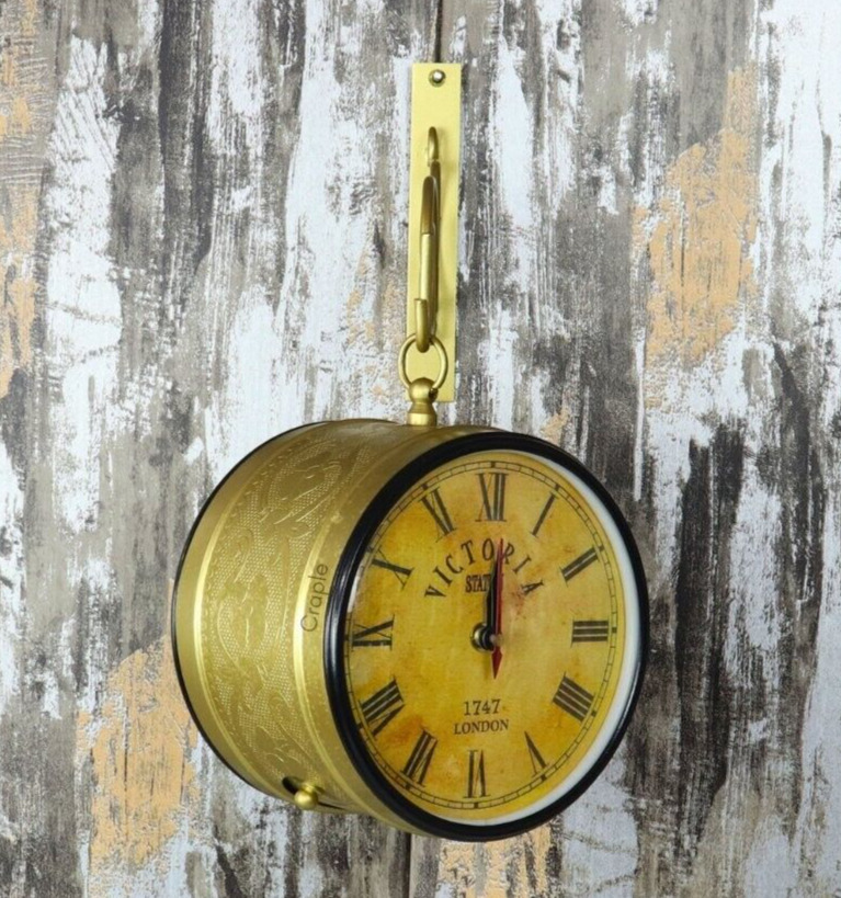 Antique Victoria Station Double Sided Railway Clock Wall Clock Home Decorative