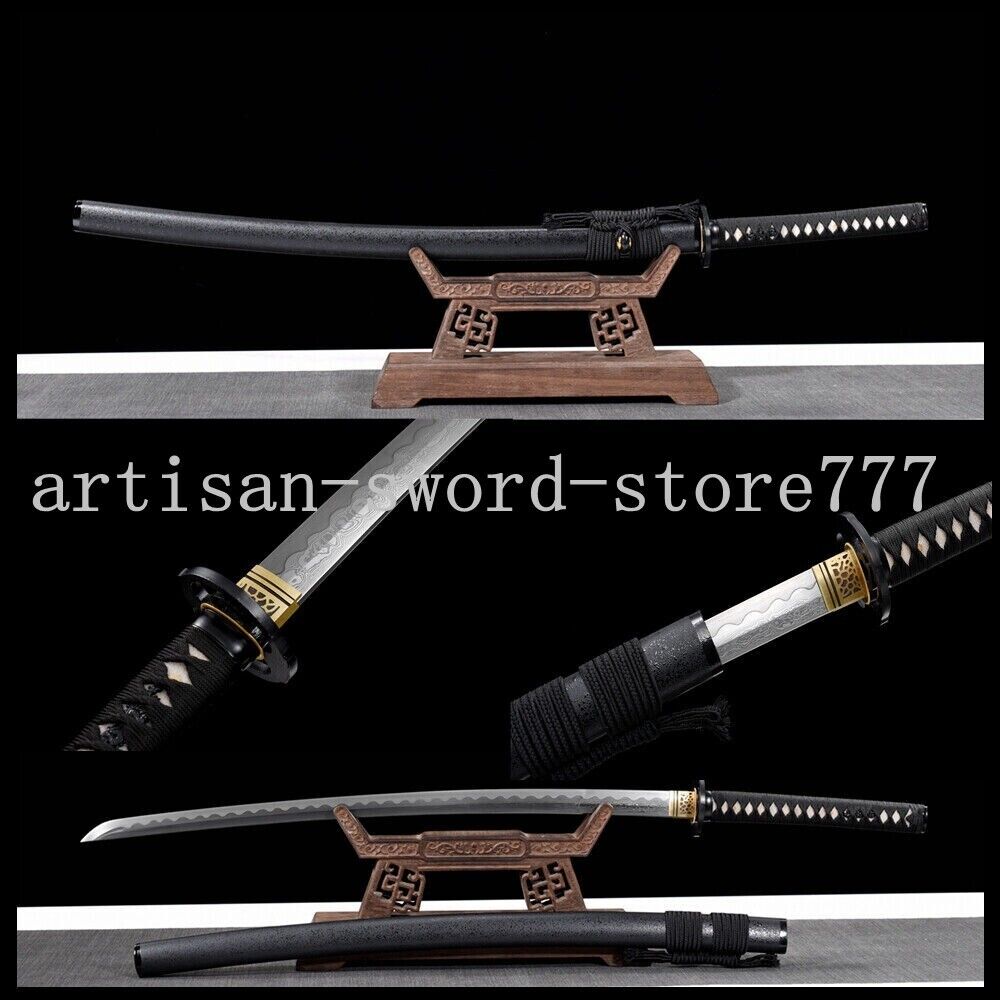 Handmade Battle Ready Japanese Katana Samurai Folded Steel Sword Full Tang Sharp