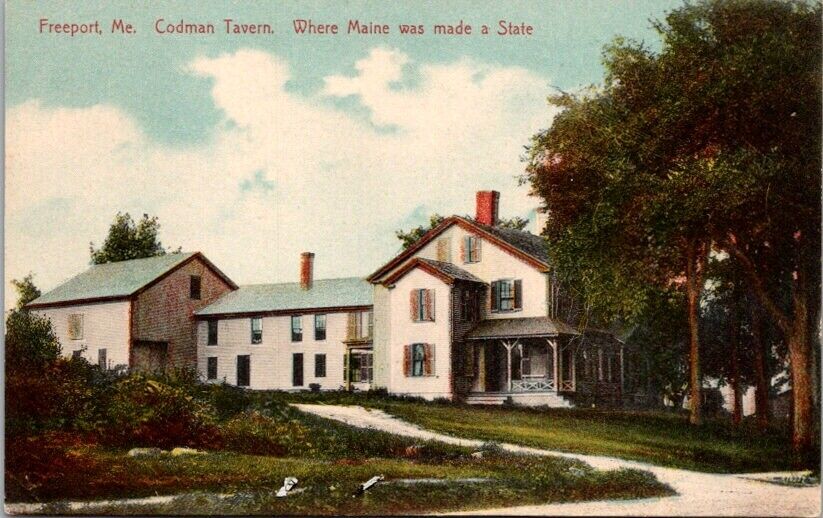 Vintage Postcard Codman Tavern Where Maine Became a State Freeport Maine ME S277