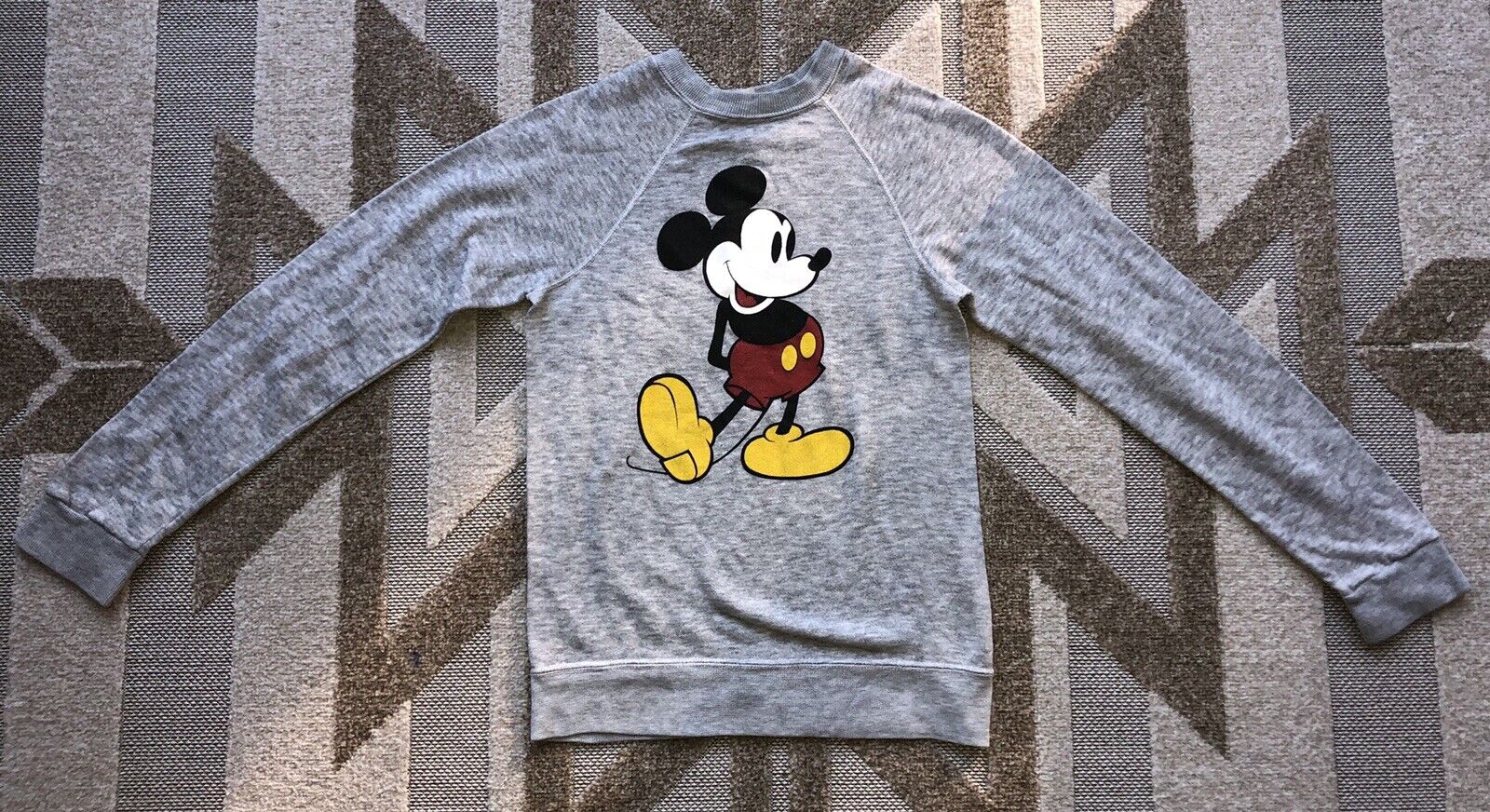 VTG 80s Heathered Gray Classic Walt Disney Mickey Mouse Sweatshirt SZ S Small