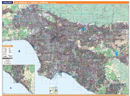 PROSERIES WALL MAP: LOS ANGELES & ORANGE COUNTIES (R)