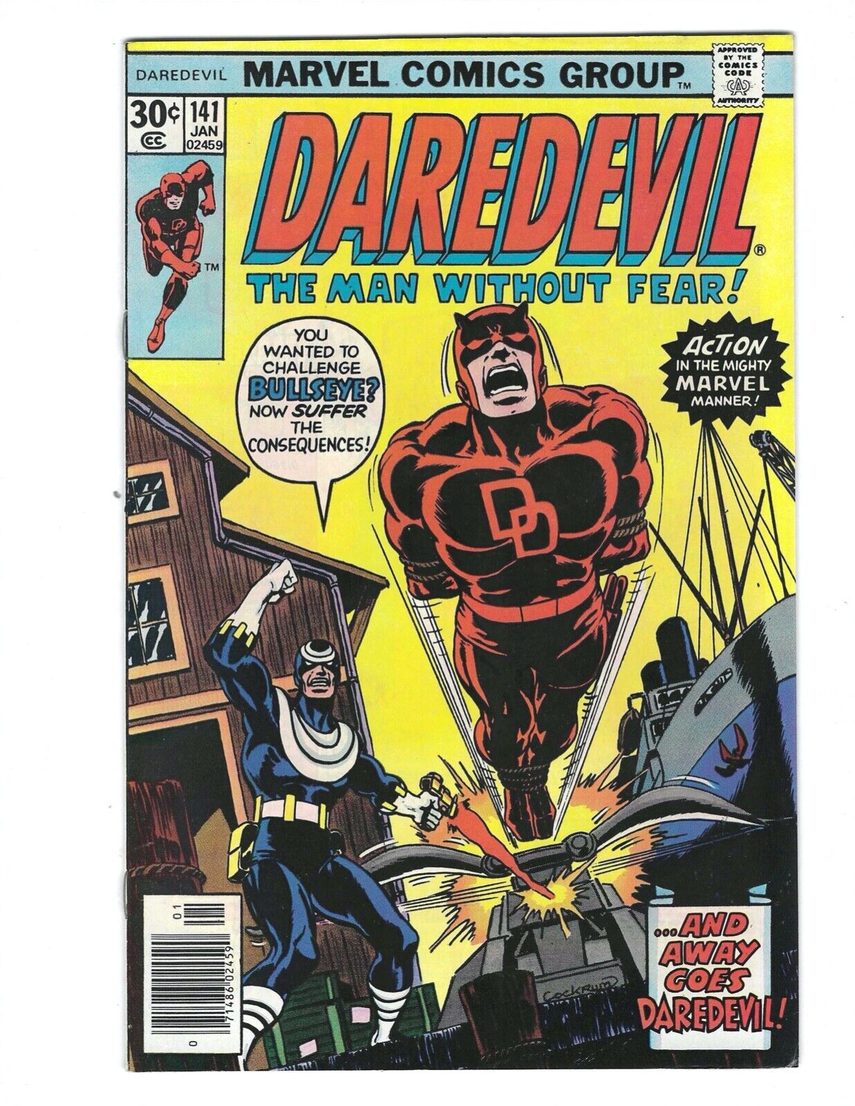 Daredevil #141 1977 NM- or better Bullseye And Away Goes Daredevil Combine Ship